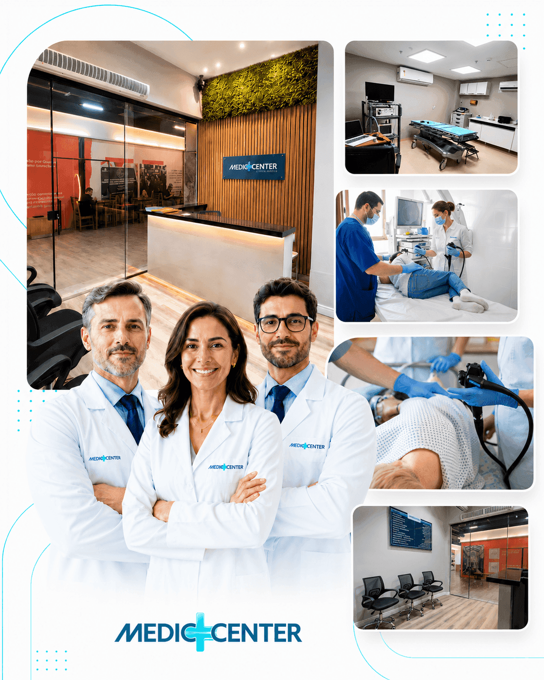 Recepção e sala de colonoscopia da Mediccenter em Niterói