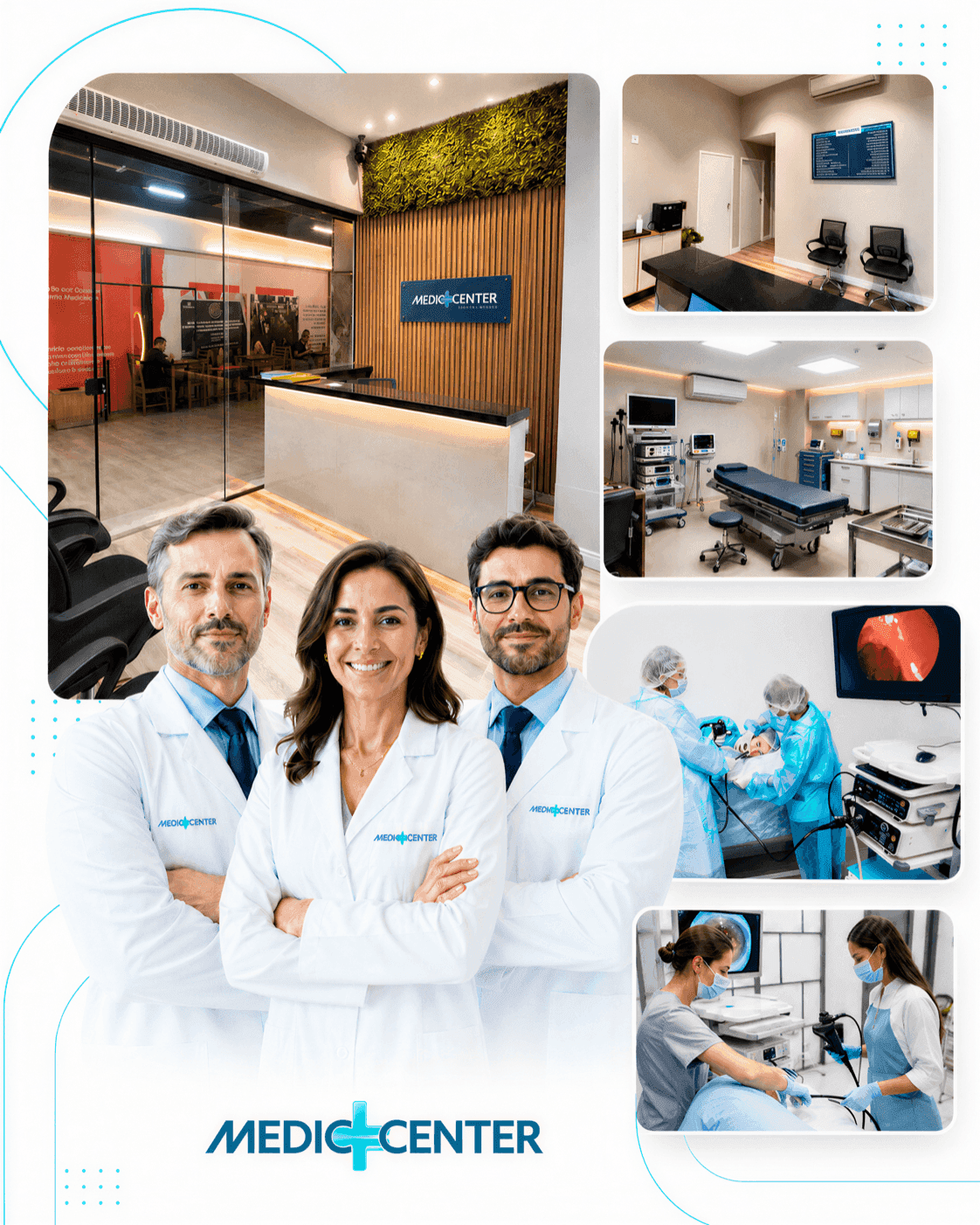 Recepção e sala de endoscopia da Mediccenter em Niterói
