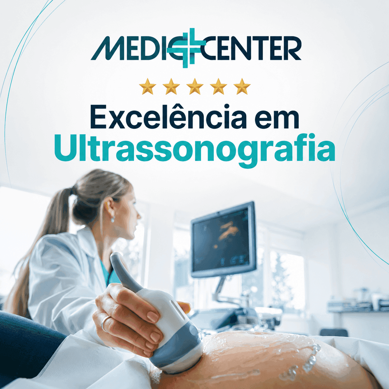 Equipe realizando ultrassonografia na Mediccenter
